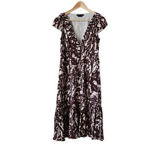 BCBGMaxaria Silk COCOA empire waist Midi dress size 2
